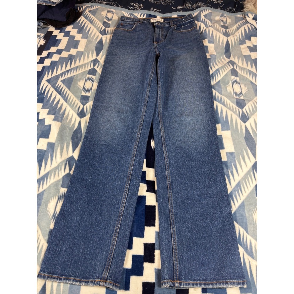 Abercrombie & Fitch 90s Straight Ultra High Rise Jeans Medium Wash 27 4L Long